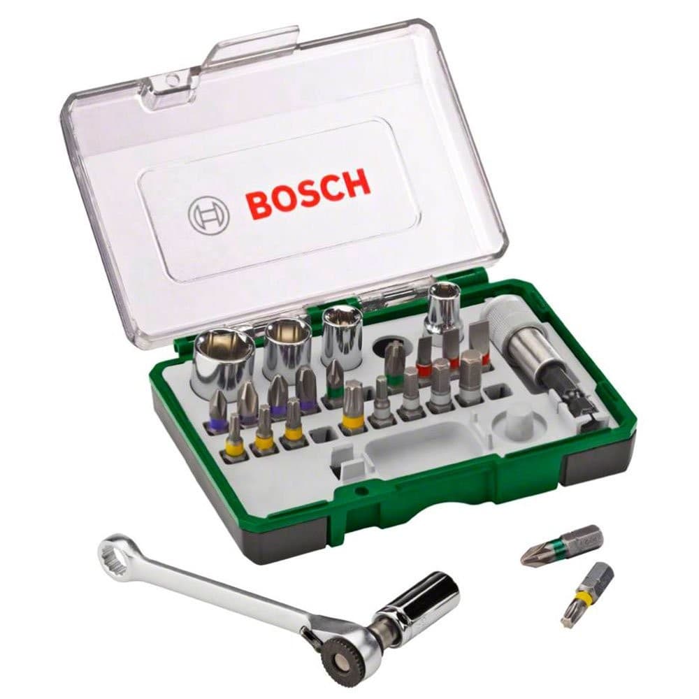 Jogo De Bits E Soquetes C/ Catraca 27 Pcs Bosch 2607017160