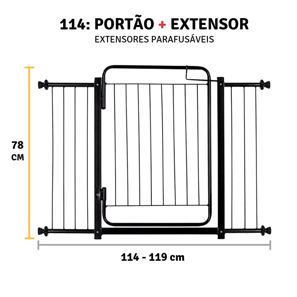 Portao Grade Pet de Seguraça Proteção para Criança 114 a 119