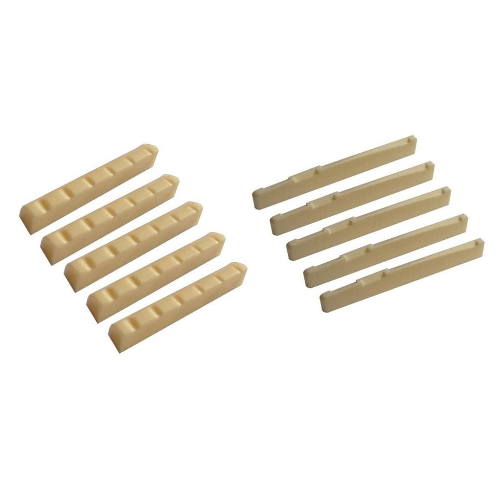 Kit 10 Rastilhos e 10 Pestanas de Plástico p/ Violão Aço