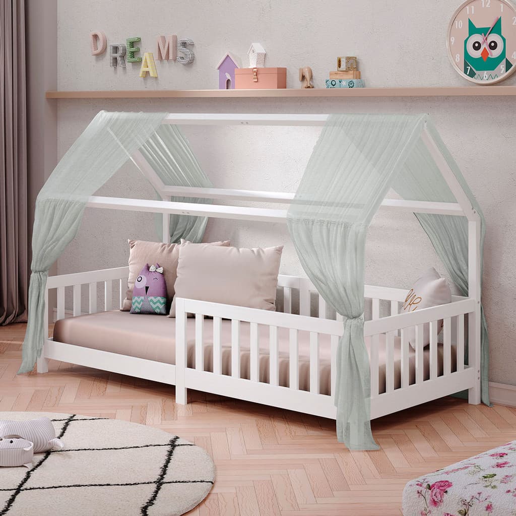 Cama Infantil Montessoriana Casa Madeira com Estrado Nina