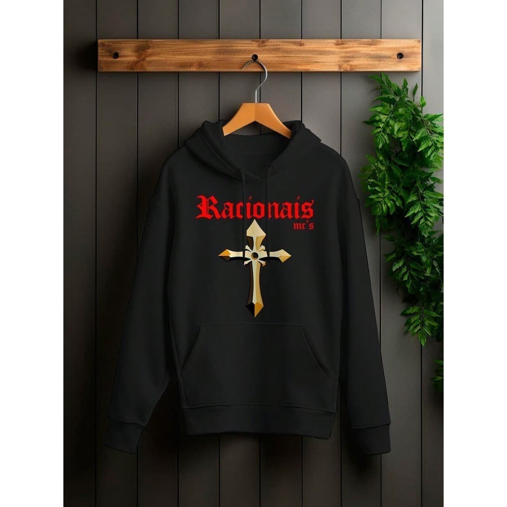 Blusa Moletom Racionais Livrai-me dos Zé povinho Canguru com Capuz e Bolso