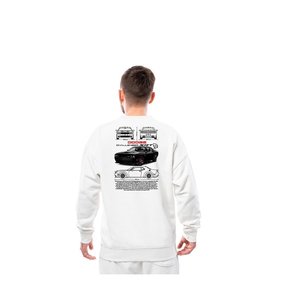 Moletom Casaco De Frio Gola Redonda Careca Carro Challenger Srt Demon Luxo