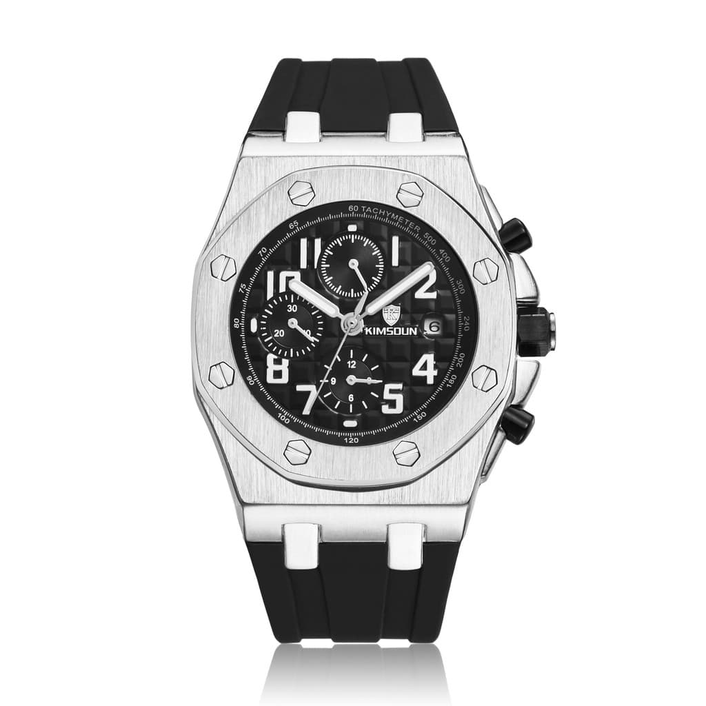 Venda quente moda masculina relógio de Silicone três olhos à prova dwaterproof água Multi-função relógio mecânico automá