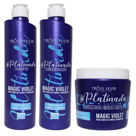 Kit Matizador Platinada Tróia Hair 3x500ml