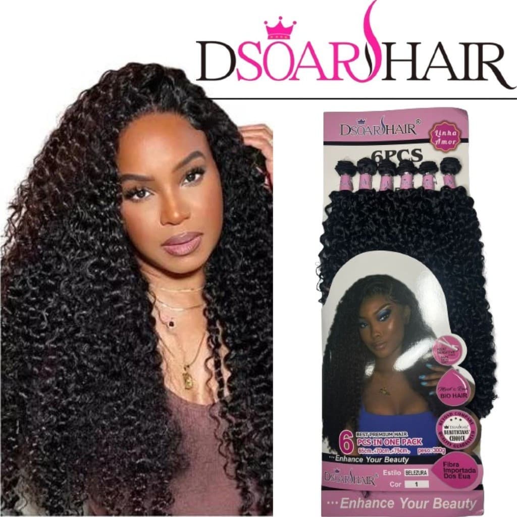 cabelo  cacheado Tela BELEZURA bio orgânico com 6 telas 300 gramas Fibra Importada