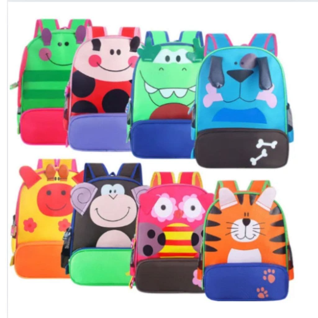 Mochila Infantil Estampada Animada Bichinhos - Grande para Creche e Escolar Menino Menina