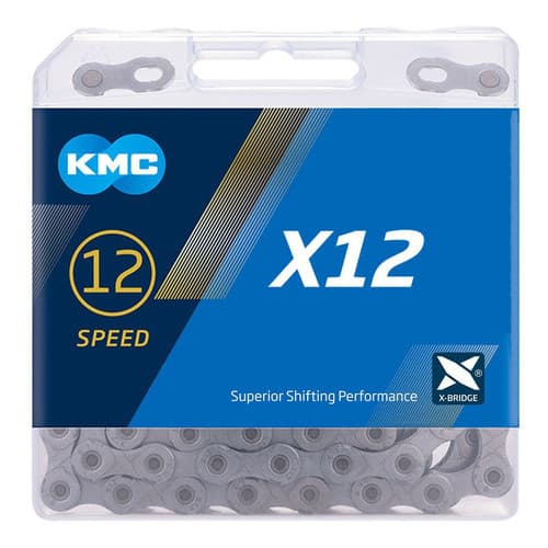 Corrente 12v Kmc X12 126 Elos Prateado Silver Bike Mtb