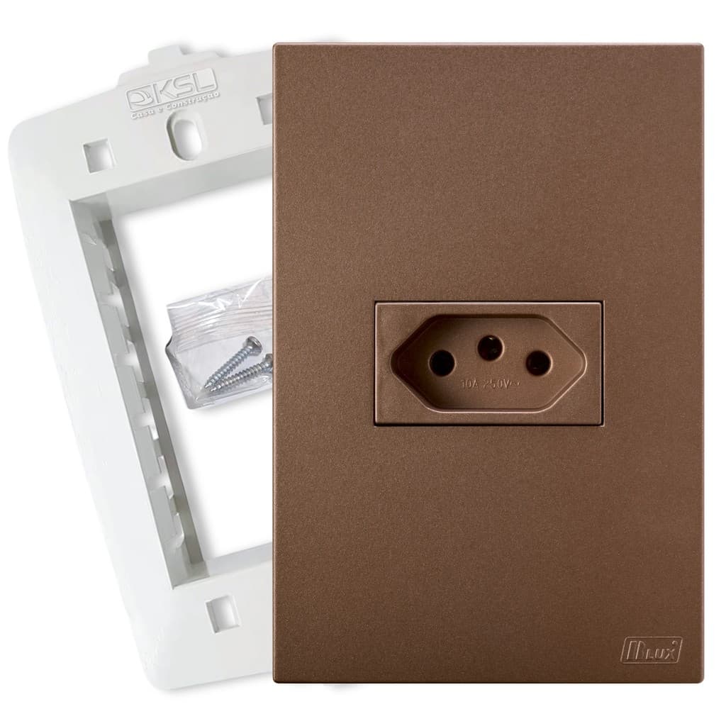 Tomada 10A 4x2 Corten Fosca Blux Recta Satin Elétrica KSL