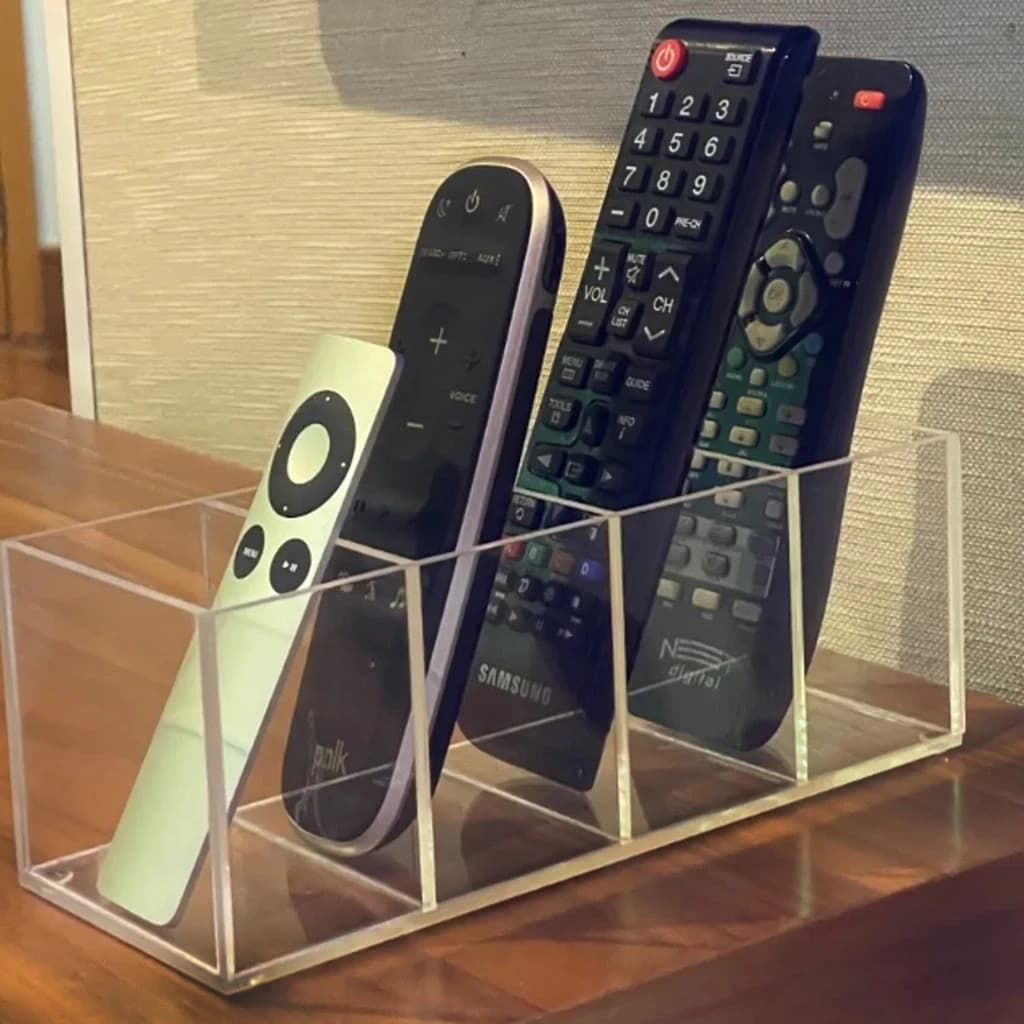 Organização Premium: Porta Controle Remoto em Acrílico Transparente