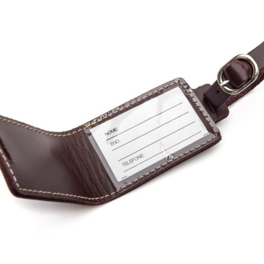 Identificador de Mala Couro Legítimo Intercâmbio e Viagem
