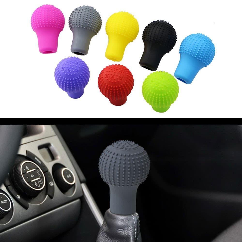 Silicone Botão De Mudança De Engrenagem Do Carro Capa Universal Redondo Manual Shifter Freio De Mão Antiderrapante Peças