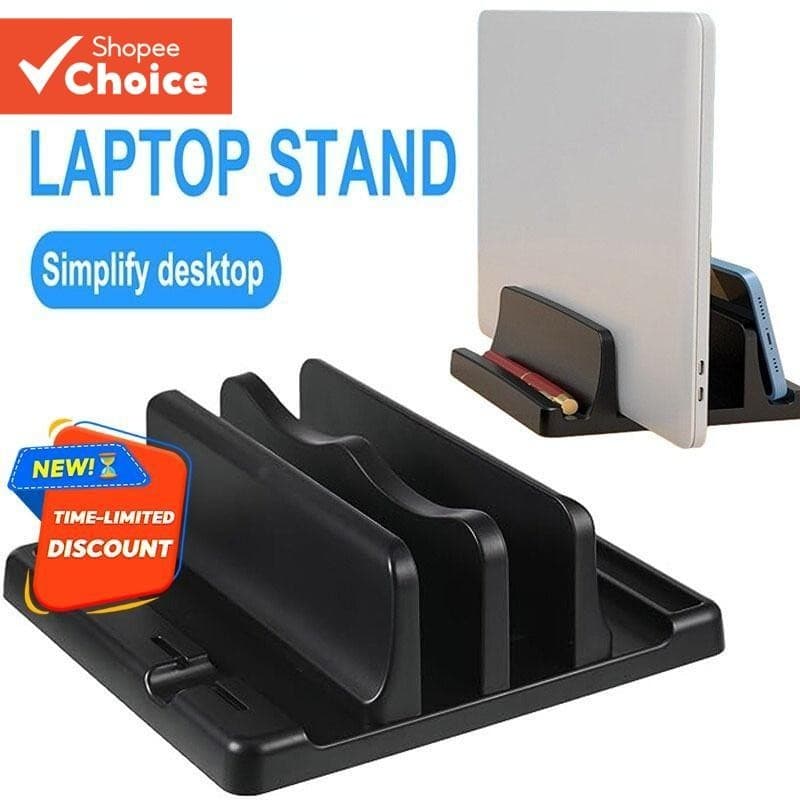 Suporte Vertical Ajustável Para Laptop Com Slot Duplo Notebook Tablet Mini Economia De Espaço De Computador
