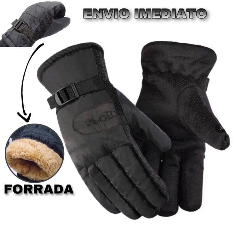 Luva Impermeavel Forrada Antiderrapante Luva Neve Térmica Ajustável Inverno Luva Motoqueiro Flex