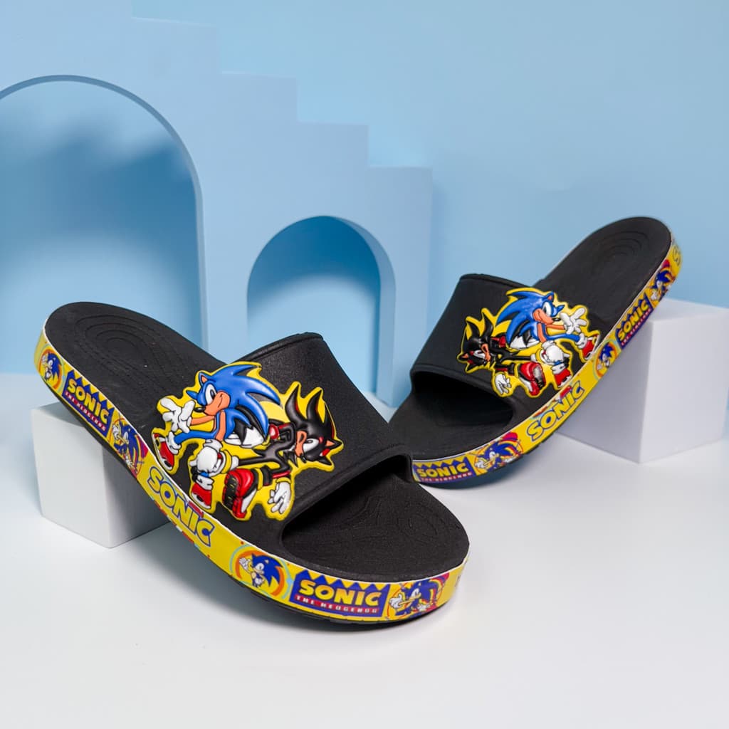 Chinelo Infantil Slide Nuvem Menino Sonic