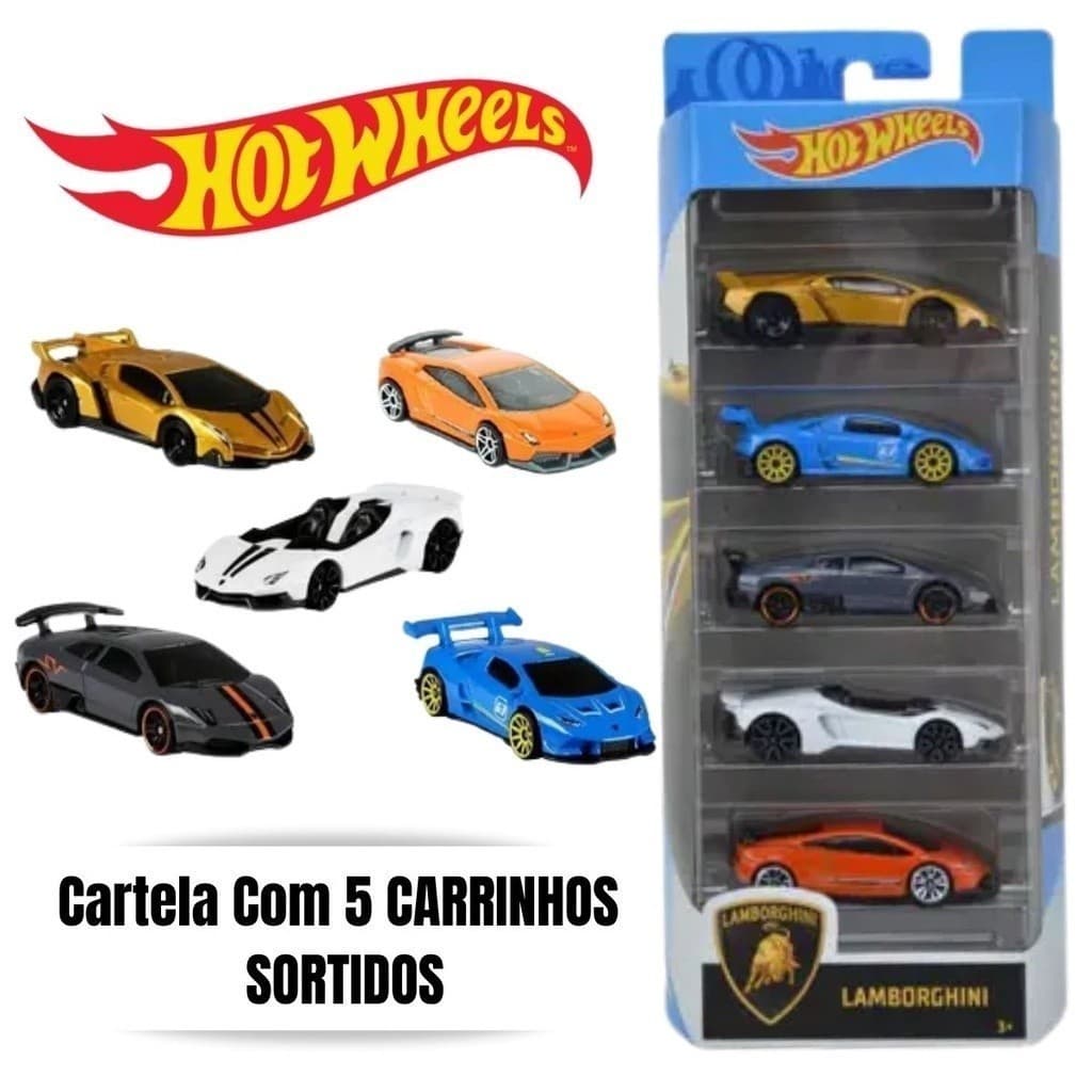 Kit 10 Carrinhos Estilo Hot Wheels Pacote com 5 Carros Modelos Sortidos - ENVIO IMEDIATO NAO PERCA ESSA PARA TODO BRASIL