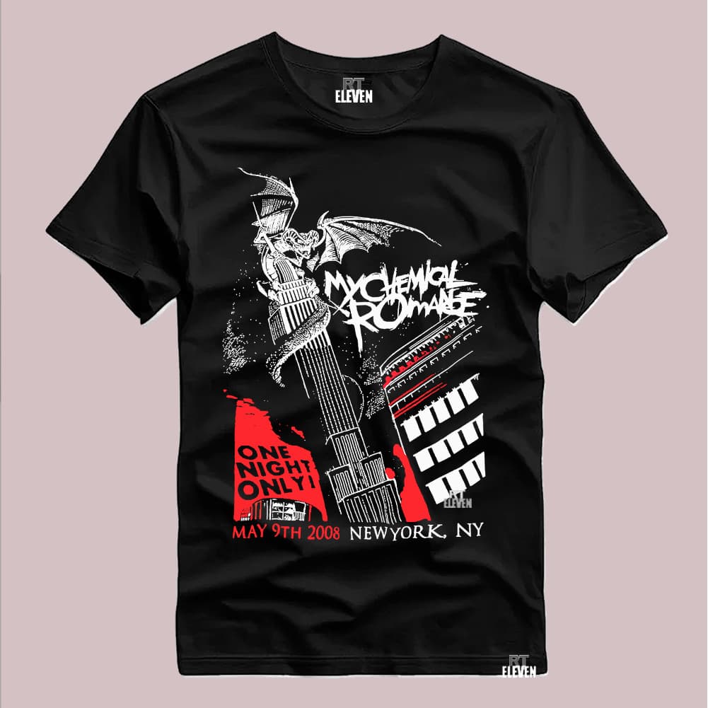 Camiseta My Chemical Romance Camisa Banda One NightT Only Tour Rock N Roll Unissex - Envio Rapido