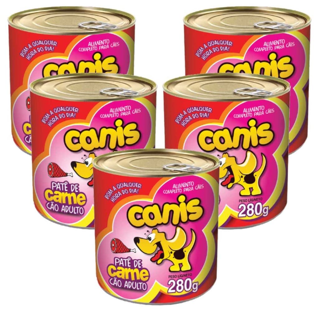 Ração Sache Para Cachorro Canis Adulto Carne 280g Kit 5un