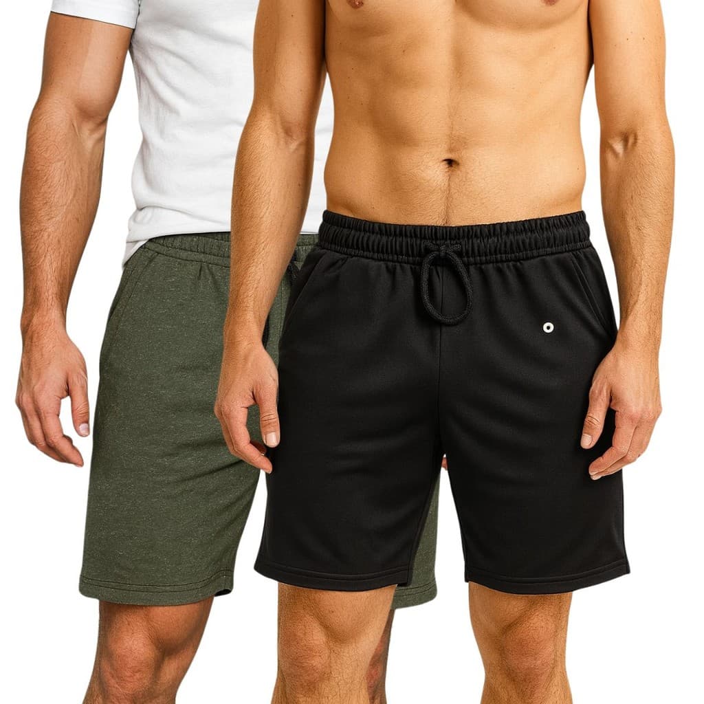 kit 3 Bermuda Moletom Masculina Estiloso Treino Academia Treino Casual Algodão Cores