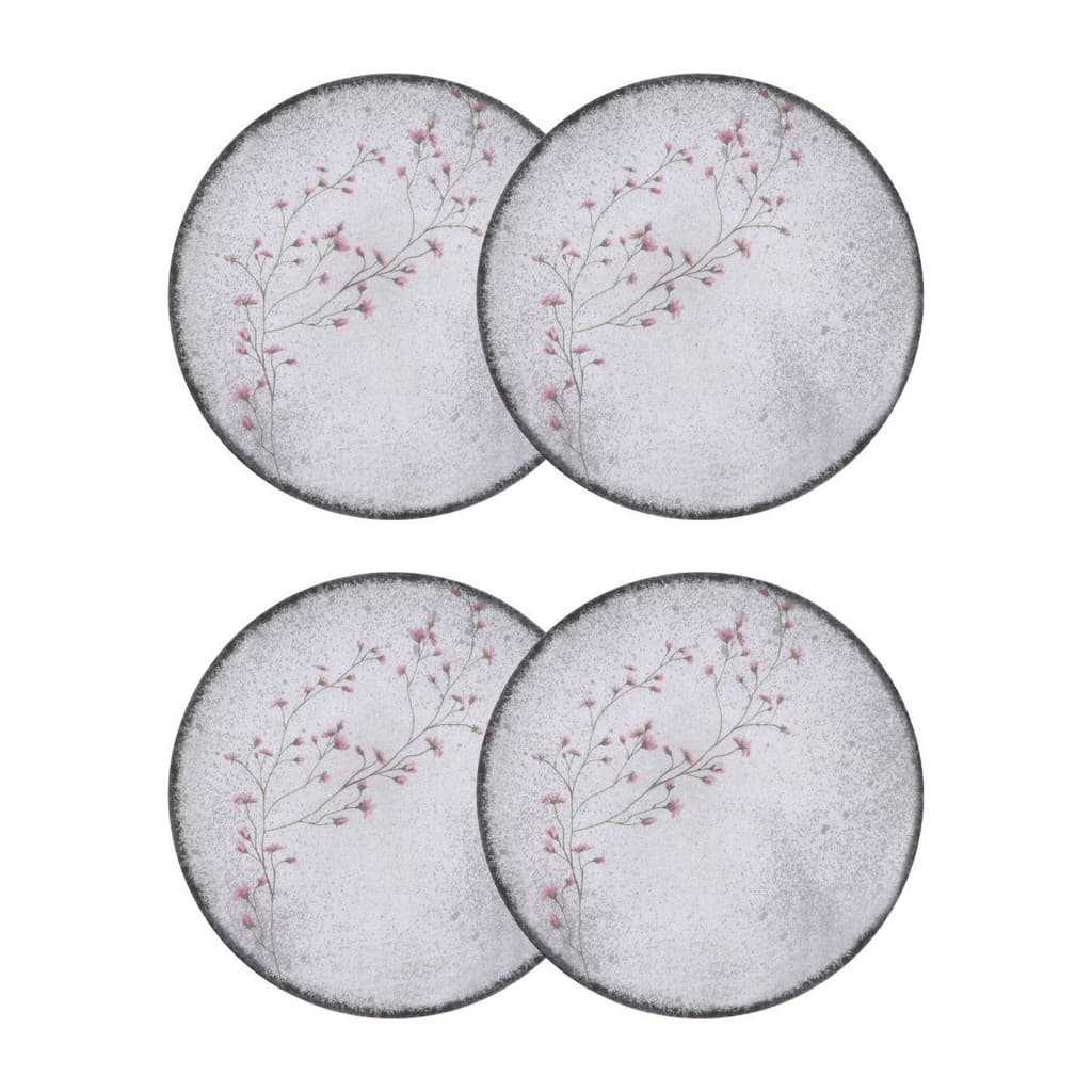 Conjunto 4 Pratos Rasos 25cm Porcelana Floralis Tramontina
