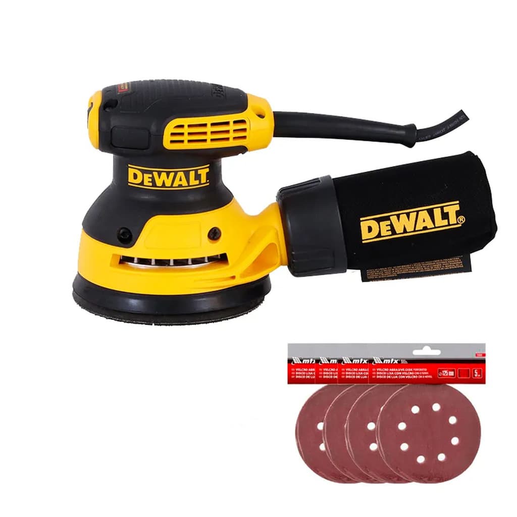 Lixadeira Roto Orbital 5" Dewalt DWE6421-B2 (220V)  Kit 20 Lixas Grao G40 - G60 - G80 - G120