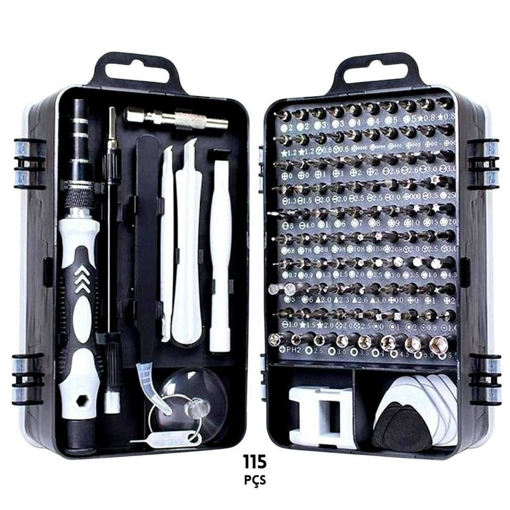 Kit Ferramentas 115 Peças Jogo Mini Chaves Precisão Multiuso Celular Notebook Tablet