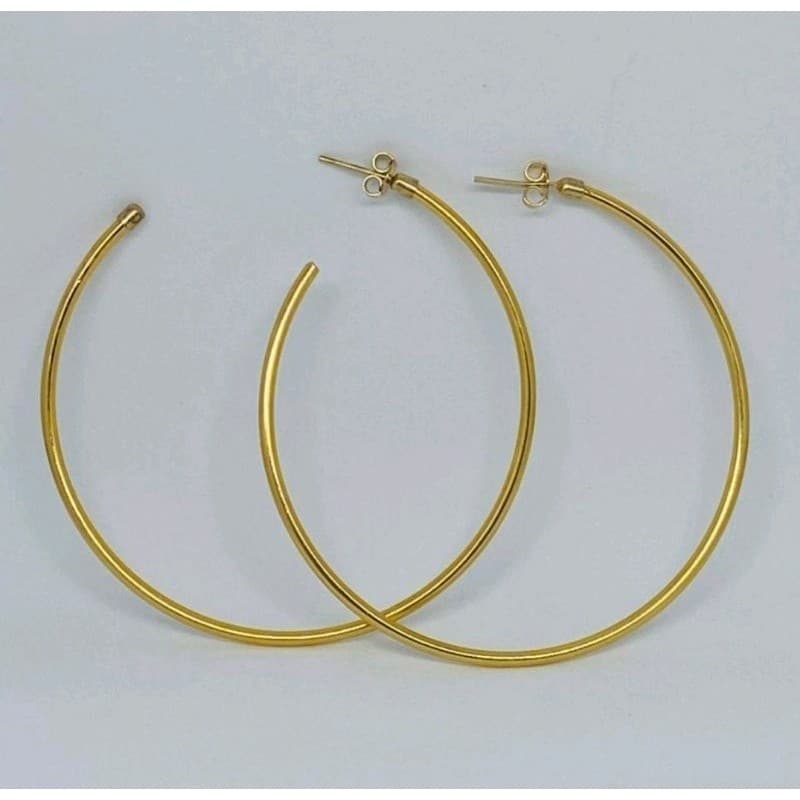 Par de Brinco Feminino Argola Coração Banhado à Ouro
