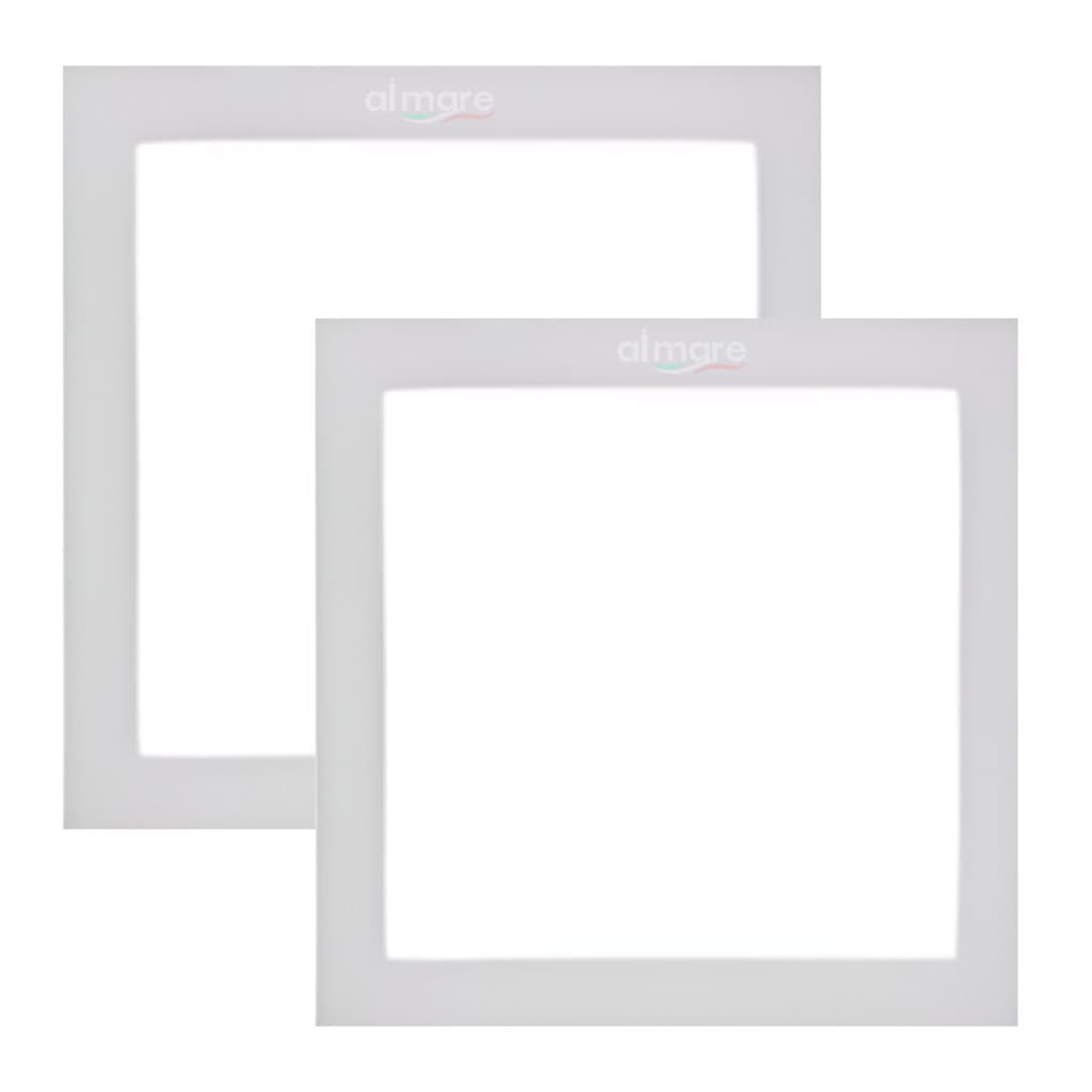 Kit 2 Painel Plafon Led Embutir 24w Quadrado - Branco Frio 6500k - Bivolt