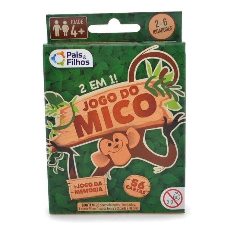 Baralho Jogo Do Mico + Jogo Da Memória 56 Cartas 2 Em 1
