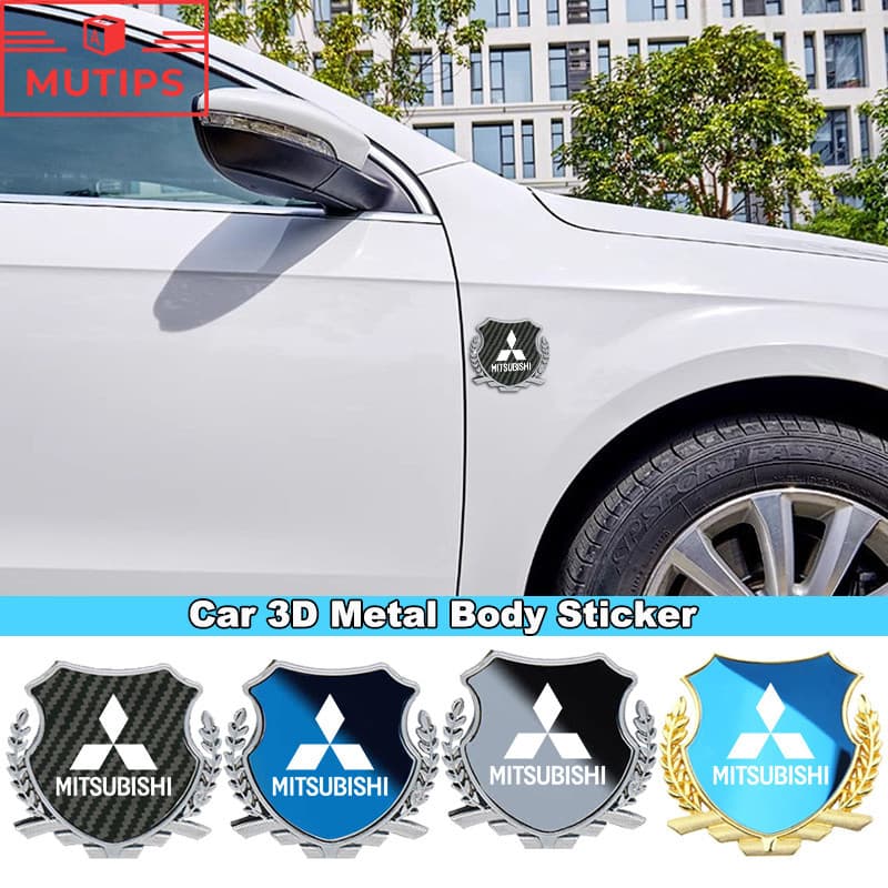 Mitsubishi 3D Metal Logotipo Carro De Fibra De Carbono Pára-Lamas Laterais Para Lancer Asx L200 Pajero Outlander Eclipse Cross