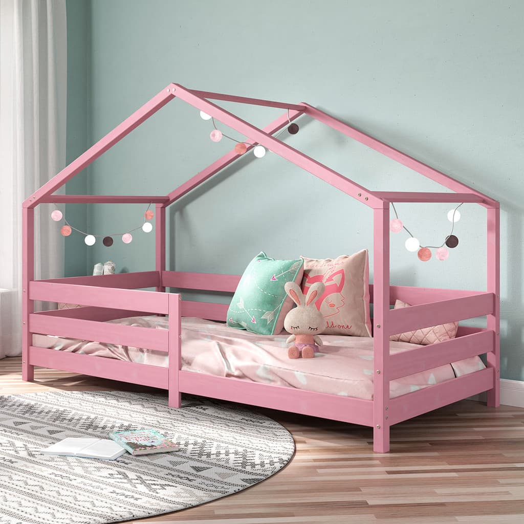 Cama Montessoriana Madeira Maciça Casa com Estrado Rena