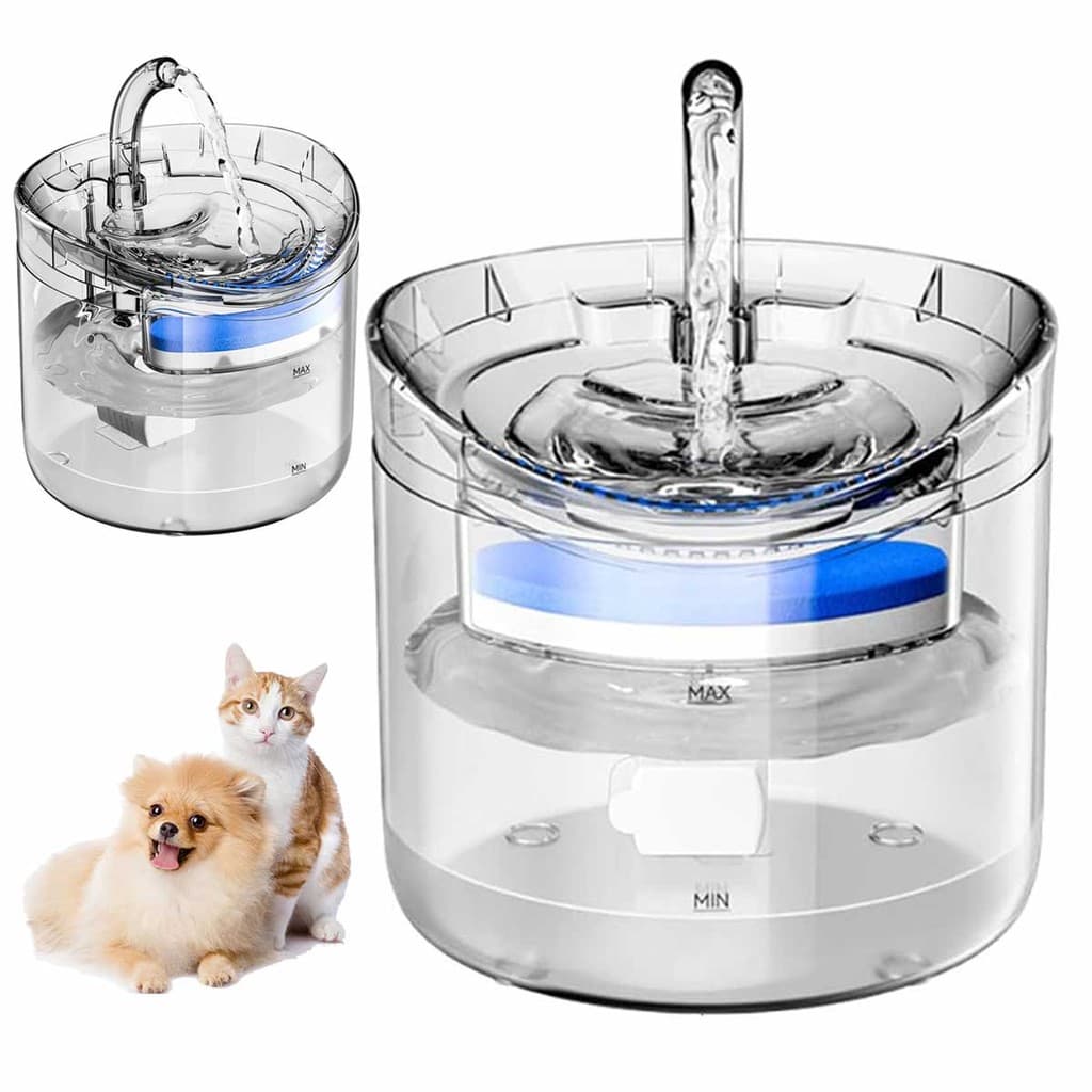 Bebedouro Fonte de Agua Gato Cao Cachorro Pet Animal de Estimaçao Reservatorio 2 Litros Nivel de Agua USB Silencioso