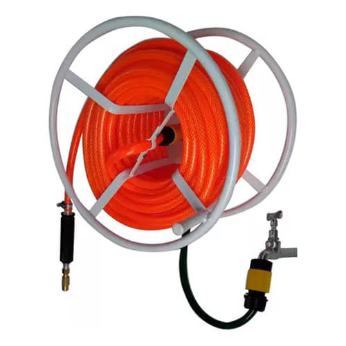 Suporte Enrolador Cores Eng P/ Mangueira 1/2  Enrola 50mts Branco