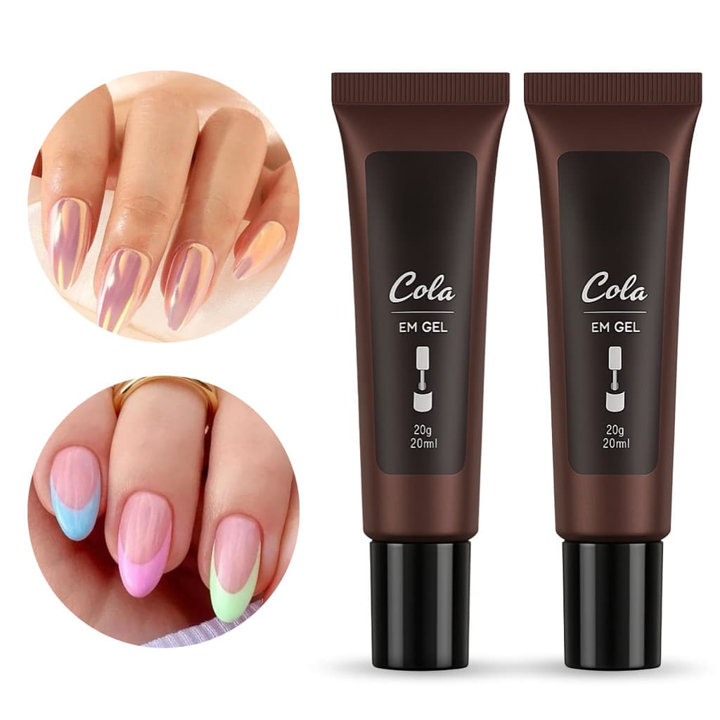 Kit 2 Cola Em Gel Para Tips Soft Gel 20G Cor Transparente Para Unha Postiça Alongamento
