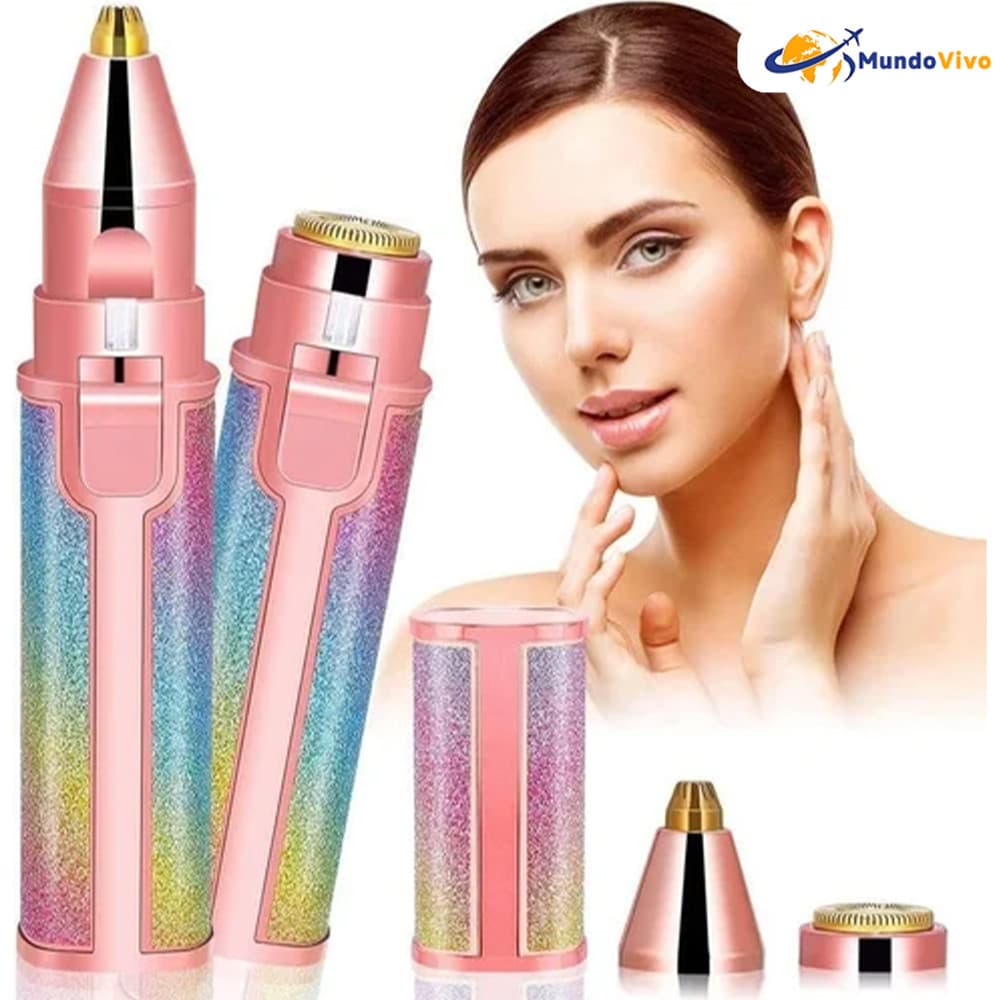 Kit Depilador 2 em 1 Recarregável USB Sobrancelha Buço Removedor de Pelos Facial Profissional