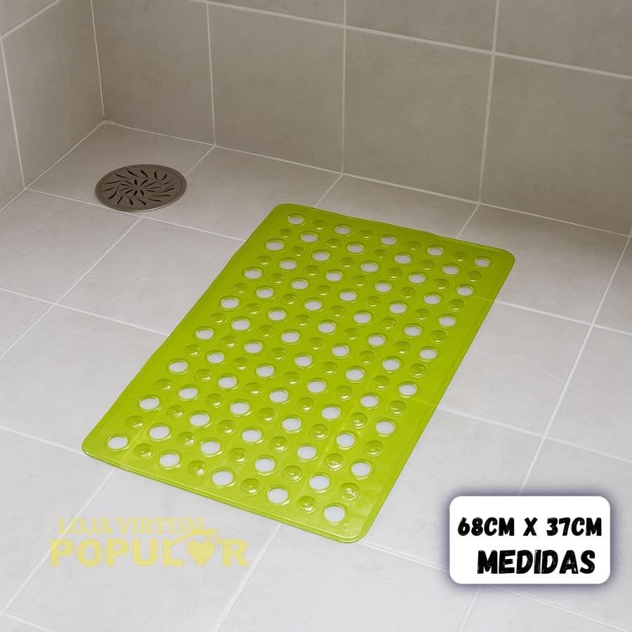 Tapete Para Box Banheiro Quadrado Antiderrapante PVC 68x37cm