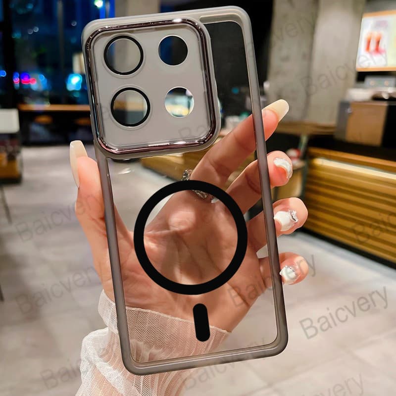 Invólucro Para Motorola Moto G67 G77 G86 Power G56 G100 Pro G66J G66Y G75 Com Adesivo Magnético Lente Da Câmera Anti-Que