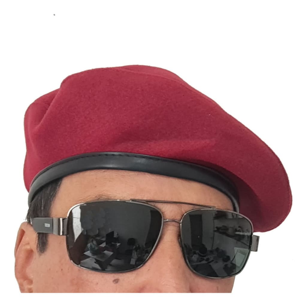 Boina Masculina Francesa Militar Variado Feltro Borda Em Pu