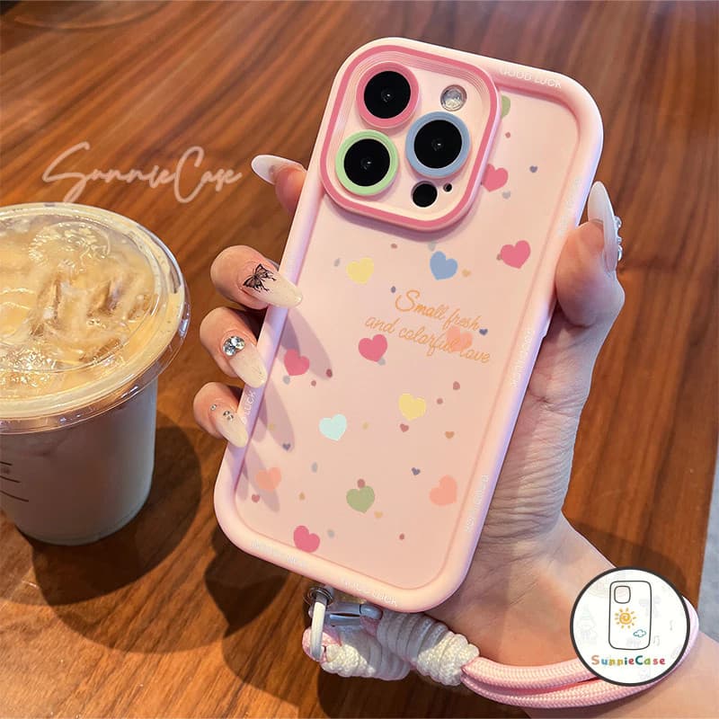 Capinha Capa de Silicone Padrão de coração Anti queda e Macia para IPhone XR 11 12 13 14 15 16 Pro MAX 14 15 16 Plus