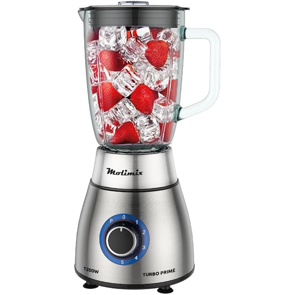 Liquidificador inox jarra vidro Molimix Turbo Prime MLV-1200 - 1200W - 1.8L - 110V ou 220v- inox vidro