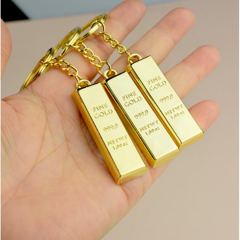 Chaveiro De Dólar Com Barra De Ouro Simulada Criativa De 1 Peça , Pingente De Bolsa , Carro .