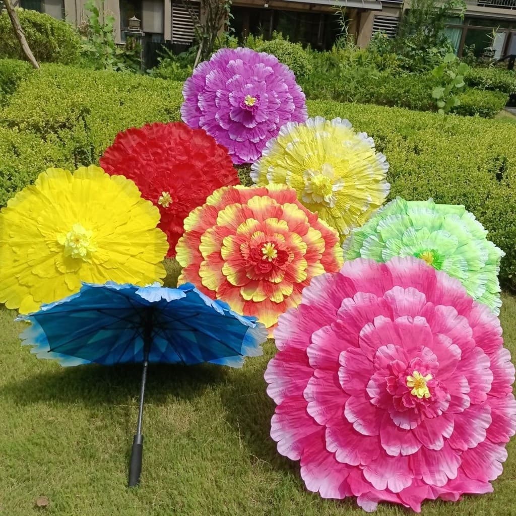 Peônia flor guarda-chuva próspero flor desempenho guarda-chuva festa desempenho abertura palco uso dança guarda-chuva ad