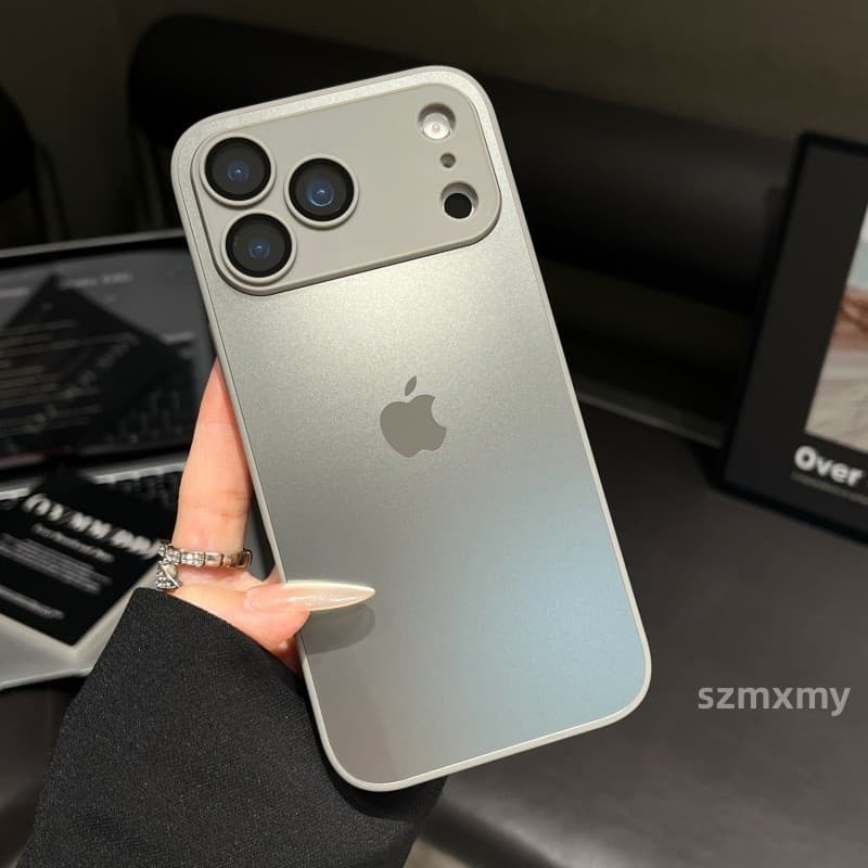 Capa De Telefone Anti Impressão Digital AG Nano Frosted PC Para IPhone 17 16 15 14 13 12 11 Pro Max Titanium Grey Classi