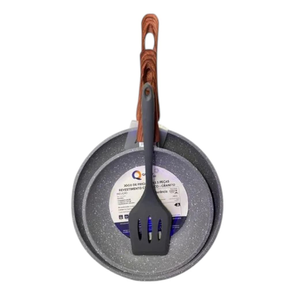 Frigideiras Indução Cerâmica Antiaderente Fogão Gás Elétrico Cooktop Cinza e Bege
