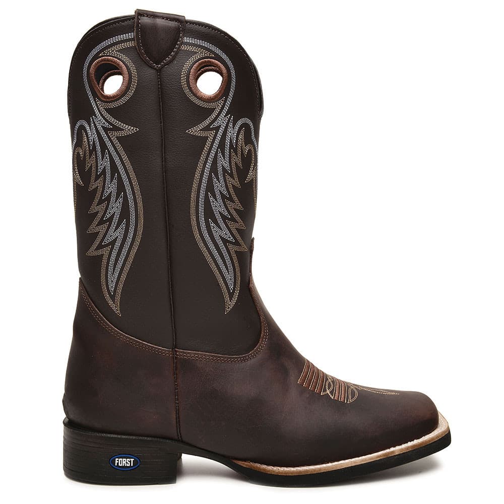 Bota Masculina de Couro Bordado Texana Americana Country Boiadeiro