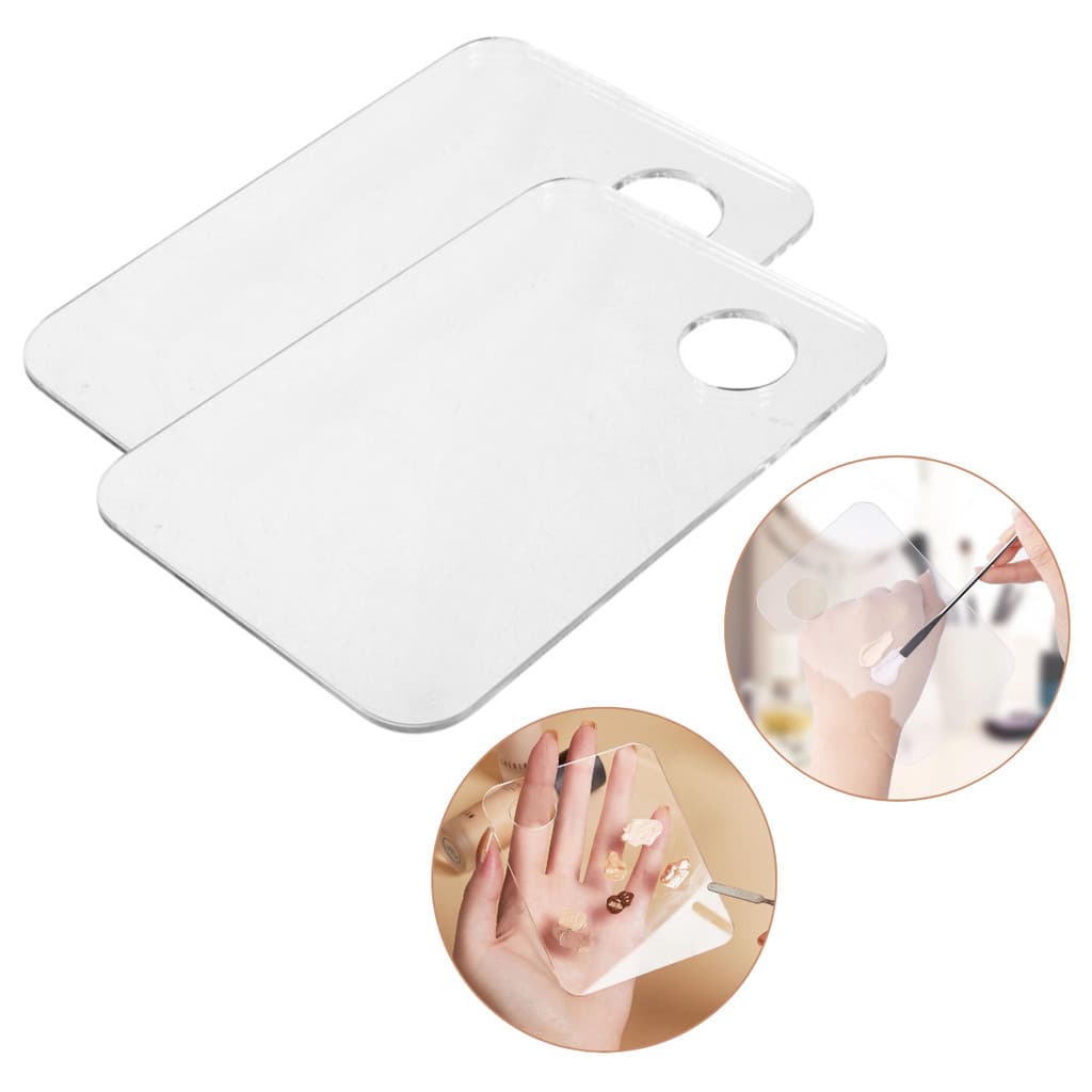 Kit 2Un Placa Paleta Para Misturar Base Maquiagem Esmalte Sombra Batom