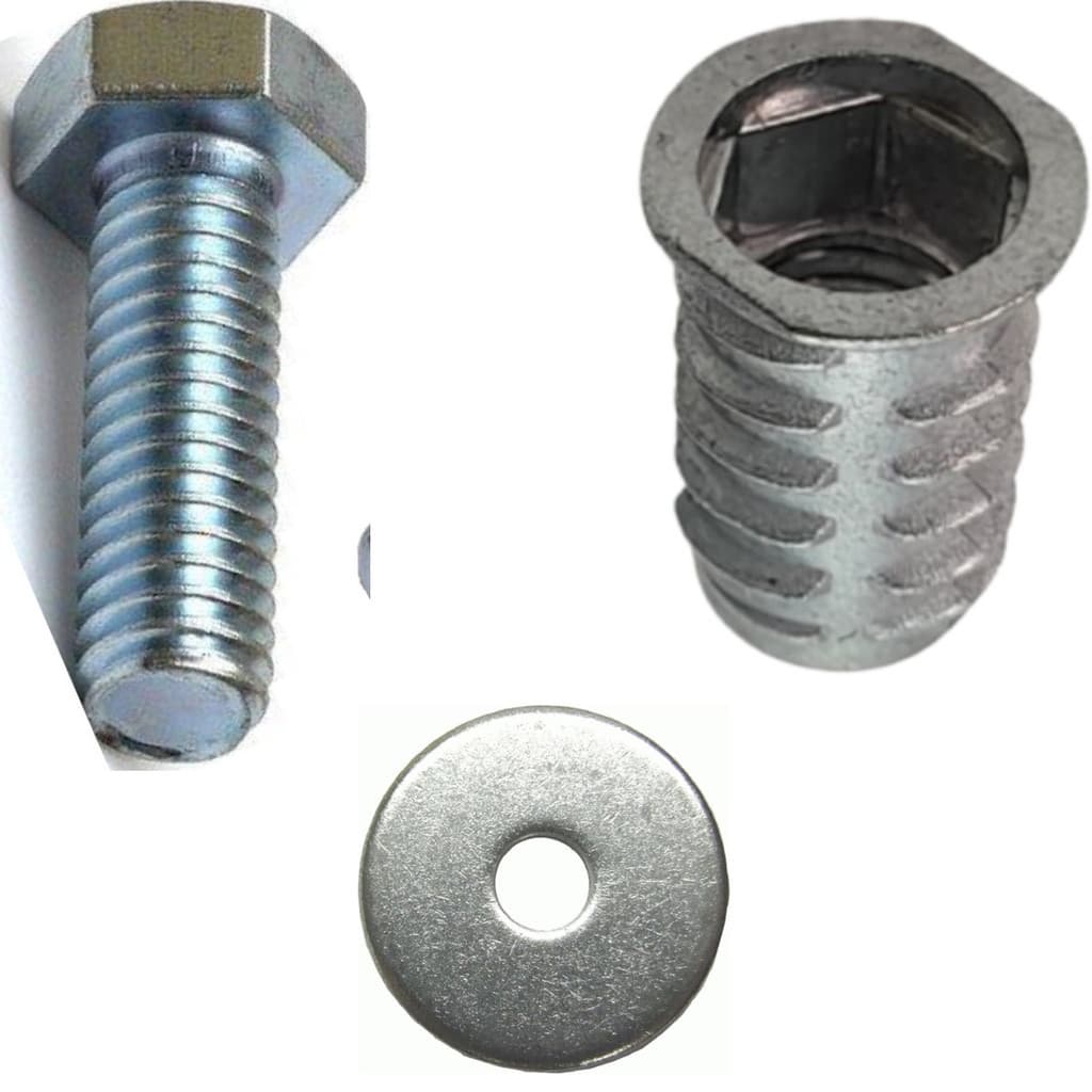 Kit Bucha Americana 1/4" Com Parafuso Sextavado 1/4 x 1"(2,5CM) e Arruela 10 Cada Total 30 Peças