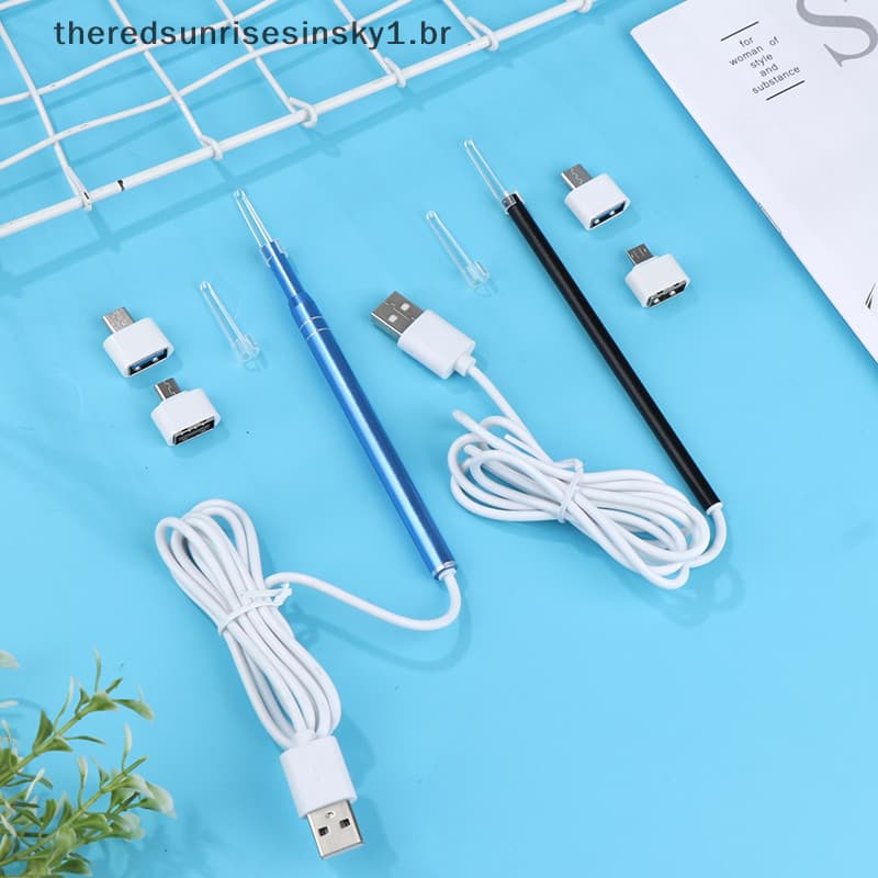 Novo Estilo 1Set Endoscópio Limpador De Orelha Smart Spoon Visual Earpick Camera Picker Cleaning .