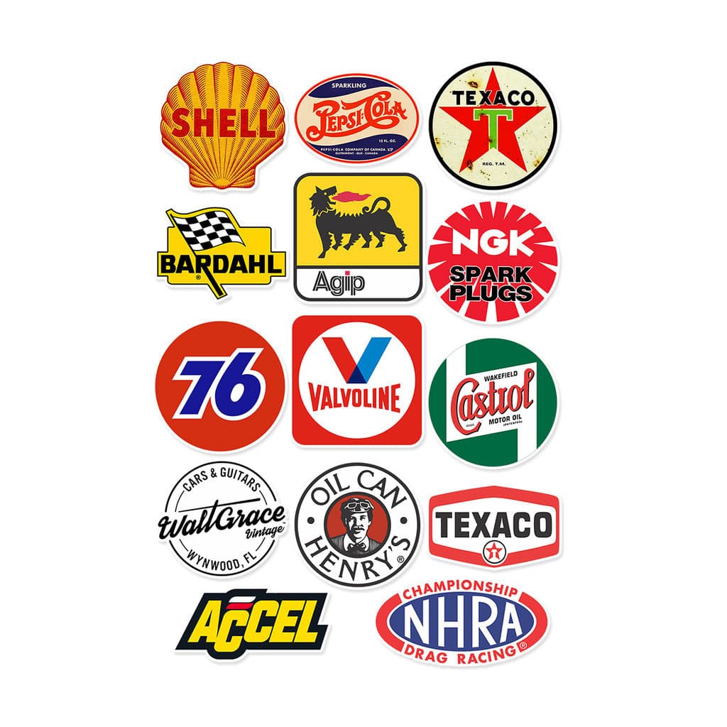Adesivos Retrô Vintage Vidro Lata Carro Antigo 14 Unidades