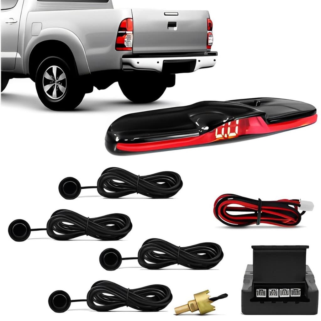Sensor De Estacionamento 4 Pontos Com Display Emborrachado
