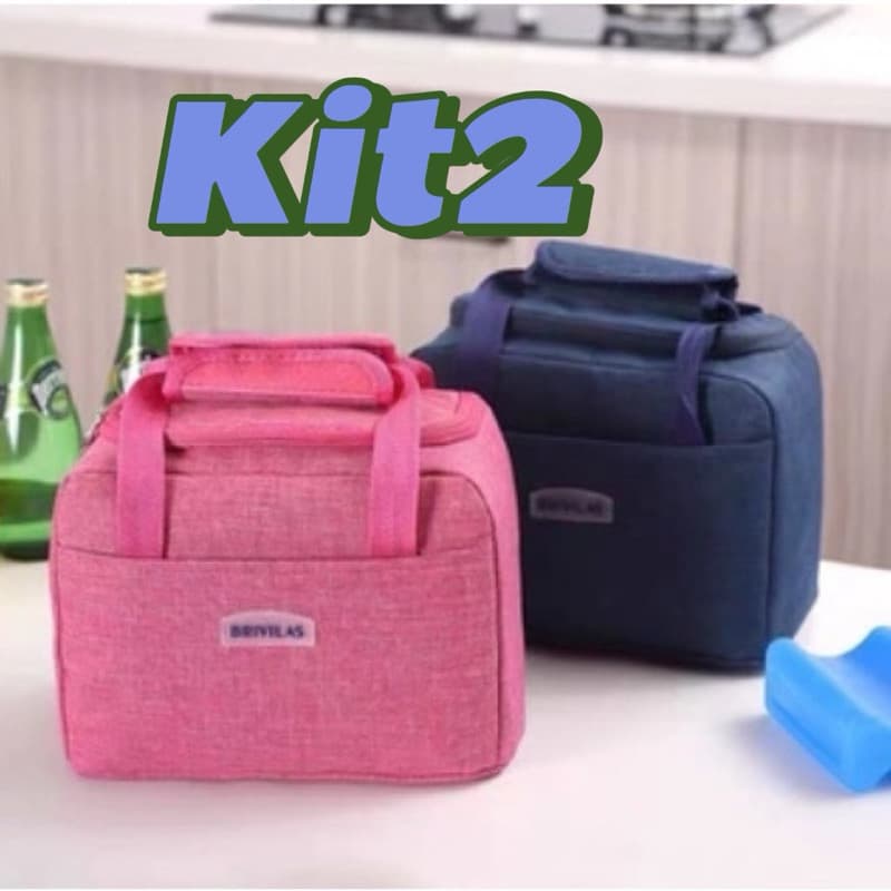 kit 2 Bolsa Térmica Fitness Marmita importada Necessaire térmica portátil Rnabi